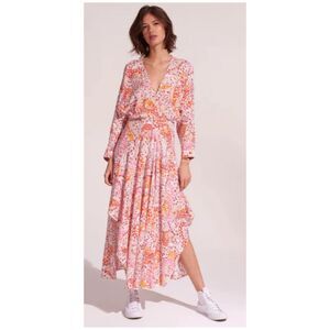 POUPETTE ST BARTH Bohemian Floral Long Shirt Ilona Asymmetrical Long Dress